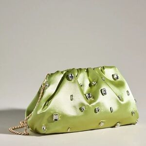 Anthropologie Maeve Frank’s clutch purse new green 2 straps
